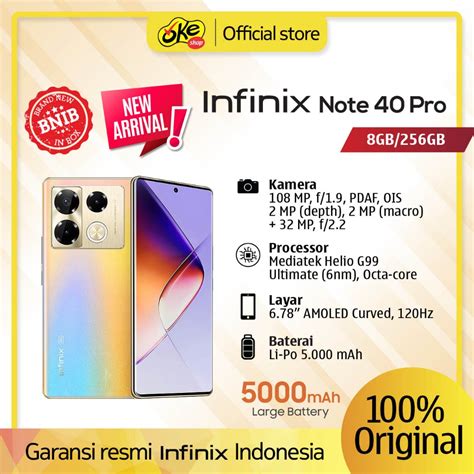 Jual Infinix Note 40 Note 40s Note 40 Pro 8 256GB Garansi Resmi