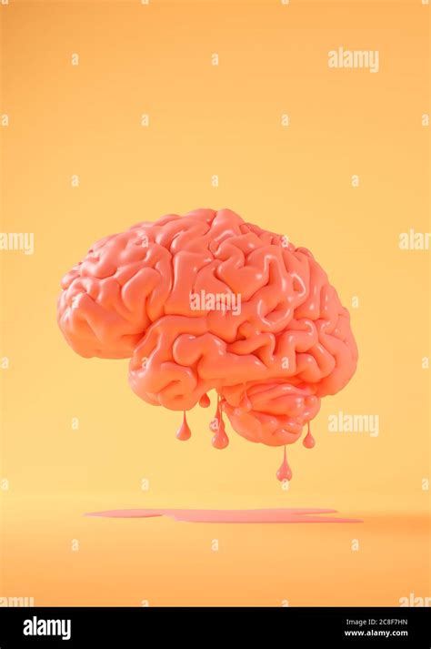 Creative Concept Of Melting Brain 3d Rendering Stock Photo Alamy