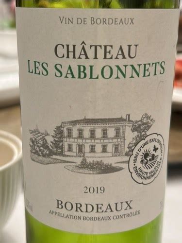 Ch Teau Les Sablonnets Bordeaux Vivino Italia