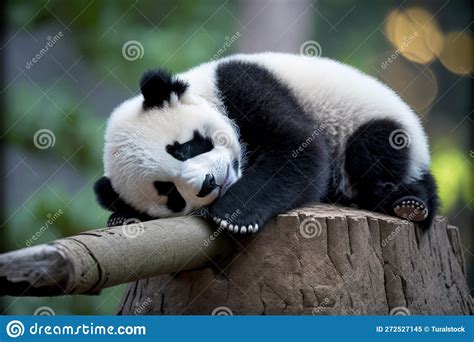 A Sleeping Baby Giant Panda Stock Illustration - Illustration of chinese, giant: 272527145