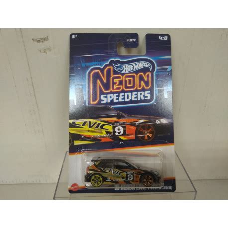 HONDA CIVIC 1999 EK9 TYPE R 4 8 NEON SPEEDERS 1 64 HOT WHEELS BCN STOCK CARS