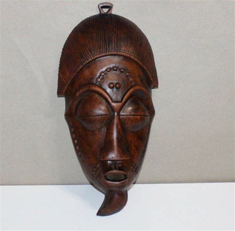 Vintage Kenyan Tribal Hand Carved Male Wooden Mask Figural Etsy