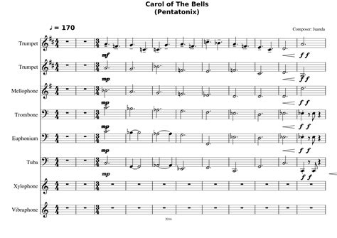 Carol of the Bells (Pentatonix) sheet music for Trumpet, French Horn ...