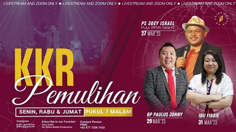 PS JOEY ISRAEL KKR PEMULIHAN RABU 29 MAR 2023 YouTube