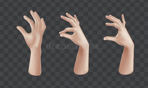 Hands Set Of Realistic D Design In Cartoon Style Hand Shows Different