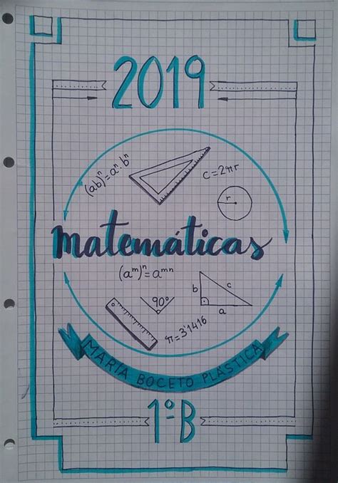 Portadas de matemáticas creativas bonitas ideas fáciles dibujos