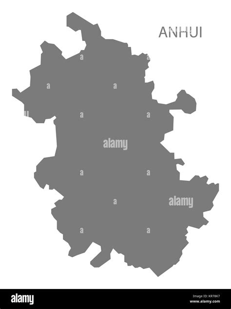 Anhui China Map grey Stock Photo - Alamy