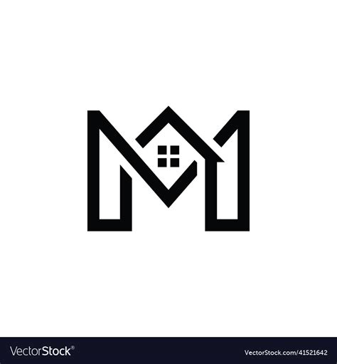 Initial Letter M Construction Logo Design Concept Vector Image