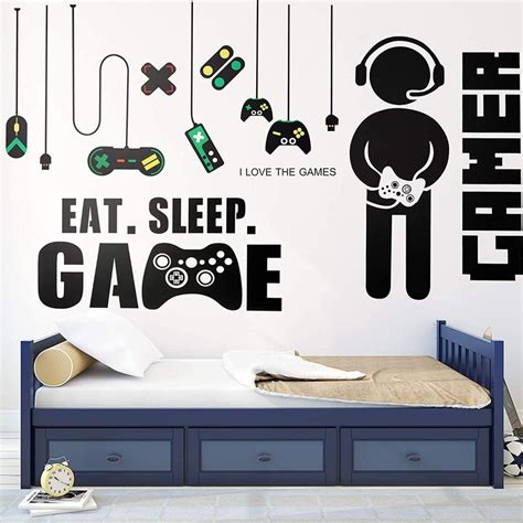 3 Sheets Game Wall Stickers Video Game Wall Decals Vinyl Etsy