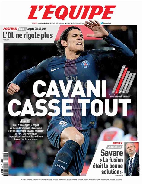 L Équipe Front Page from April 28 2017