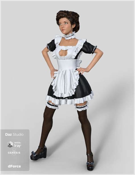 Dforce Genesis Dforce French Maid Servant Outfit For