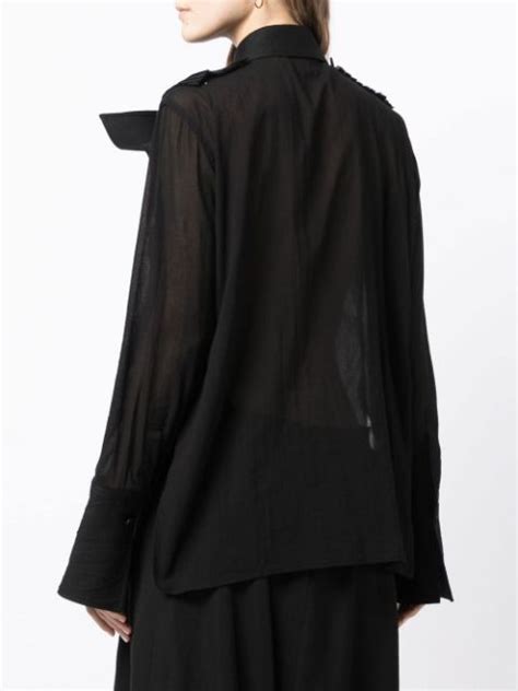 Yohji Yamamoto Pussy Bow Collar Blouse Farfetch