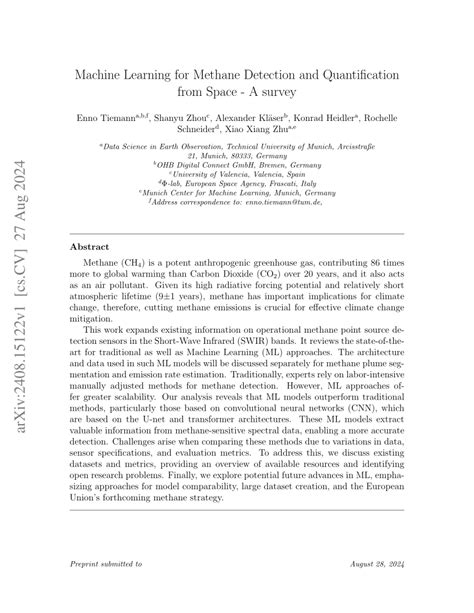 PDF Machine Learning For Methane Detection And Quantification From