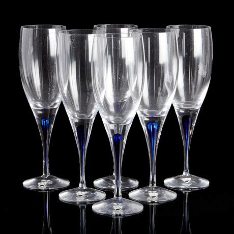 CHAMPAGNEGLAS 6 St Intermezzo Erika Lagerbielke Orrefors Glas