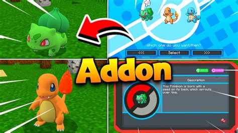 NOVO ADDON MOD DE POKÉMON ANIMAÇÃO INCRÍVEL PARA MINECRAFT PE