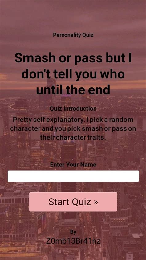 Smash Or Pass But You Don T Know Who 🥰 In 2024 Smash Or Pass Quizzes For Fun Personality Quiz