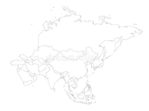 Mapa Politico En Blanco Del Esquema Del Continente De Asia Ilustracion