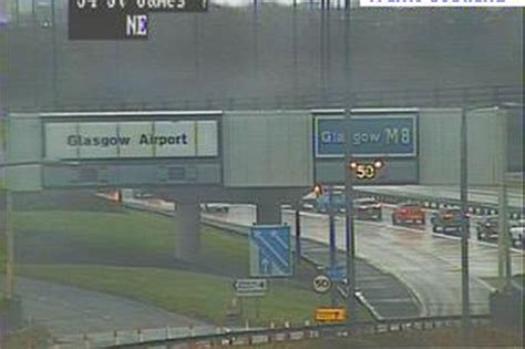 Police Rush To Accident On M8 Junction 28 Eastbound At Glasgow Airport