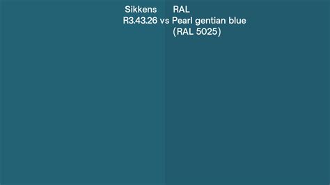 Sikkens R3 43 26 Vs RAL Pearl Gentian Blue RAL 5025 Side By Side