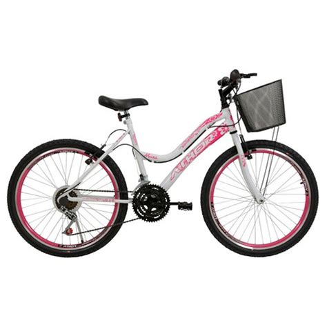 Bicicleta Aro 24 Feminino Athor Musa 18V Aro Aero Cesta VBS Online