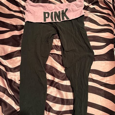 Victorias Secret Pink Fold Over Y K Leggings Size Depop