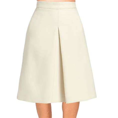 Cream Inverted Pleat A Line Skirt Elizabeth S Custom Skirts