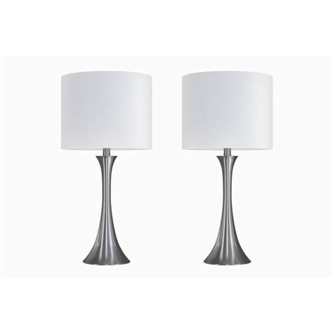 Grandview Gallery In Brushed Nickel Table Lamp Set With Flared