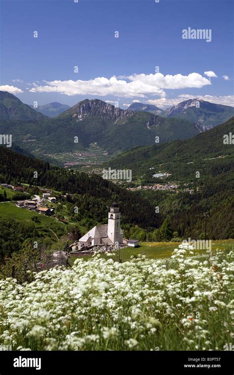 Landscape With Churchyard Pal Del Fersina Valle Dei Mocheni