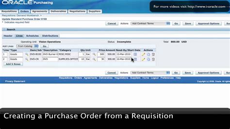 Oracle Training Create Purchase Order From Requisition In Oracle E