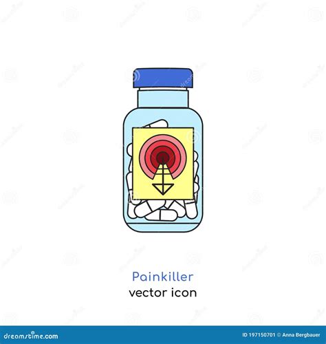 Painkiller Pills Icon, Tablets, Analgesic Medicine Vector Illustration