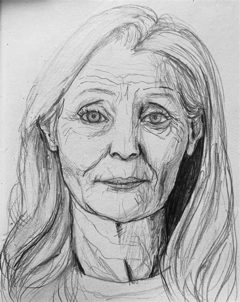 Old lady, me, pencil, 2021 : r/Art