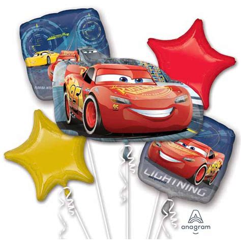 Cars Lightning Mcqueen Balloon Bouquet P76 — Shimmer And Confetti