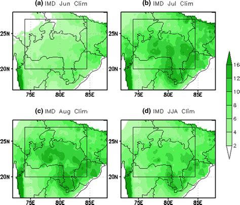 Monthly Mean Rainfall Climatology Mm Day Over The Study Region