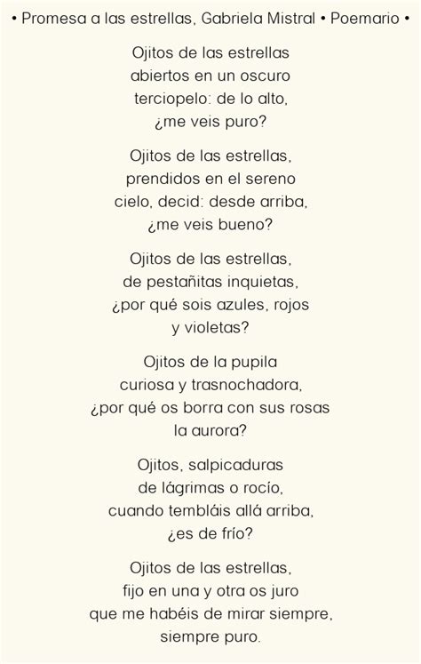 Promesa A Las Estrellas Gabriela Mistral Poema Original