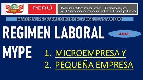 REGIMEN MYPE LABORAL YouTube