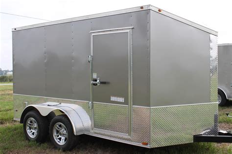 7x12 Pewter Slant V Gas Saver Enclosed Trailer Ad 745 Usa Cargo Trailer