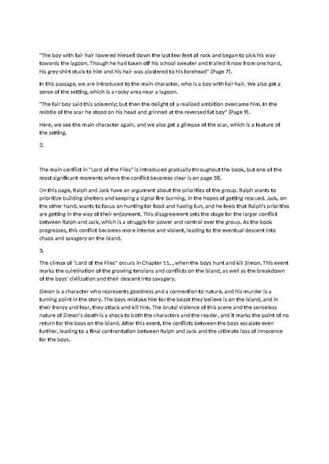 Book Analysis: Lord of the Flies (LOTF) - Character Conflicts & Themes