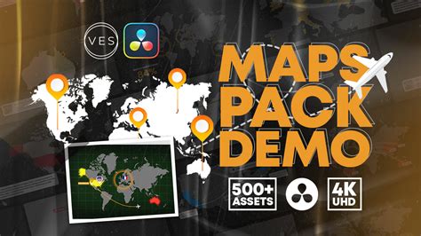 Maps Title Pack For Davinci Resolve I 500 Assets To Create Maps