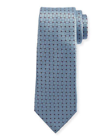 Ermenegildo Zegna Braided Neat Silk Tie Blue Modesens Silk Ties