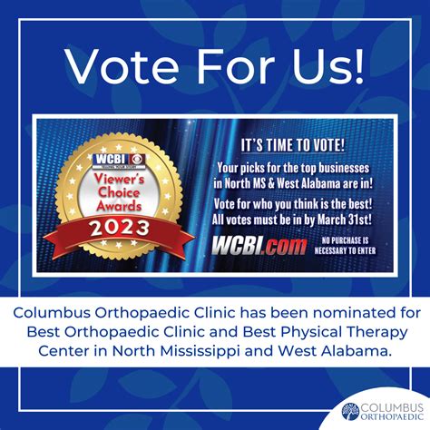 Nominated For 2023 WCBI Viewer S Choice Awards Columbus Ortho