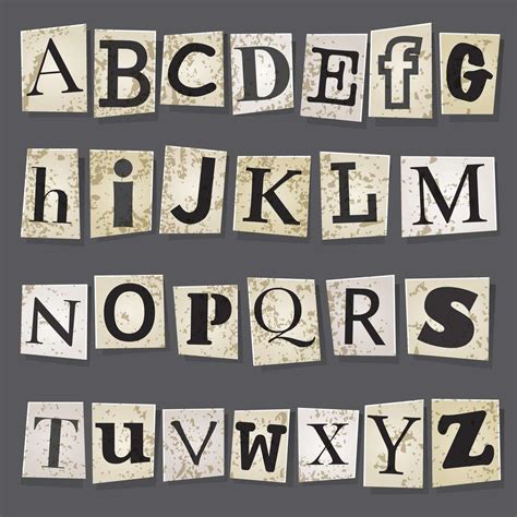 The Alphabet Made Out Of Old Newspaper Paper