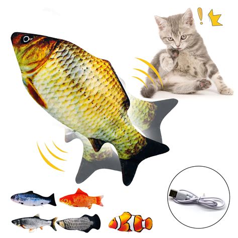 Poisson jouet Électrique Pour Chats Jeu Interactif Chargement Usb