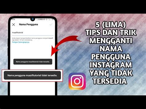 Cara Mengganti Nama Pengguna Instagram Yang Tidak Tersedia Youtube