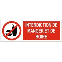 Panneau Interdiction De Manger Sticker Communication