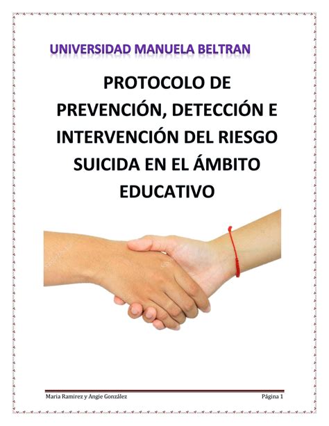 Protocolo para la prevención del suicidio en adolescentes by Maria