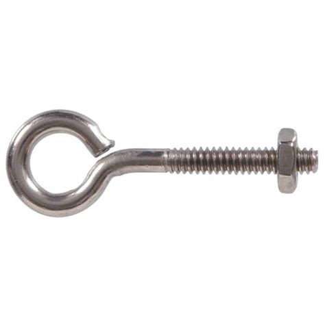 Hillman 10 24 Tpi X 2 In Stainless Steel Eye Bolt With Nut 10 Pack