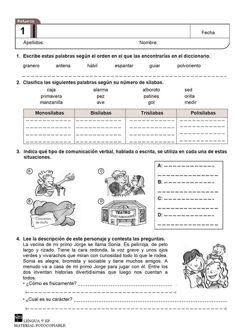 Actividades De Refuerzo De Lenguaje De Taller De Escritura