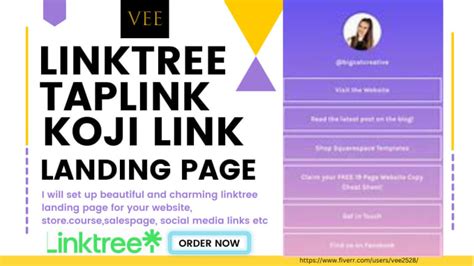 Design Linktree Bio Linktree Landing Page Taplink Koji For Social