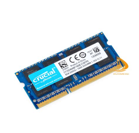 Crucial 16GB 2x 8GB 2Rx8 PC3L 12800S DDR3 1600Mhz SODIMM Laptop Memory