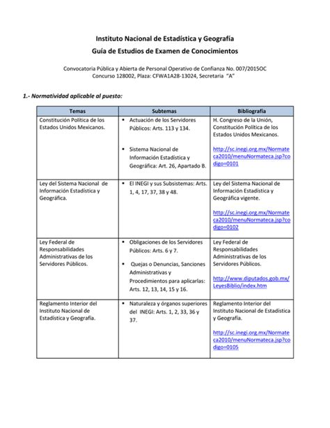 Instituto Nacional De Estad Stica Y Geograf A Gu A De